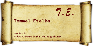 Temmel Etelka névjegykártya